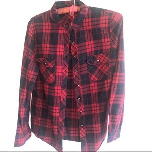 Navy and Red Flannel - Forever21 (Size M)